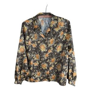 Vintage Floral‎ Button-Up Blouse
